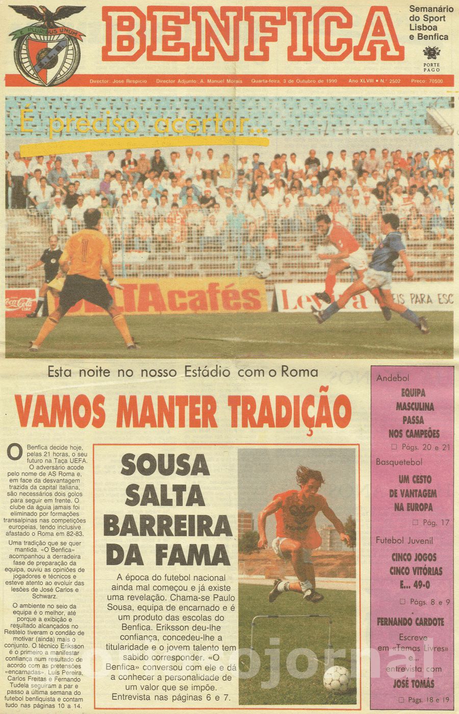 jornal o benfica 2502 1990-10-03